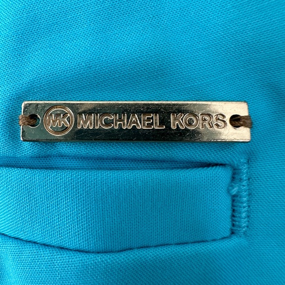 Michael Michael Kors Turquoise Flat Front Shorts Belted Size 12 - Picture 7 of 9